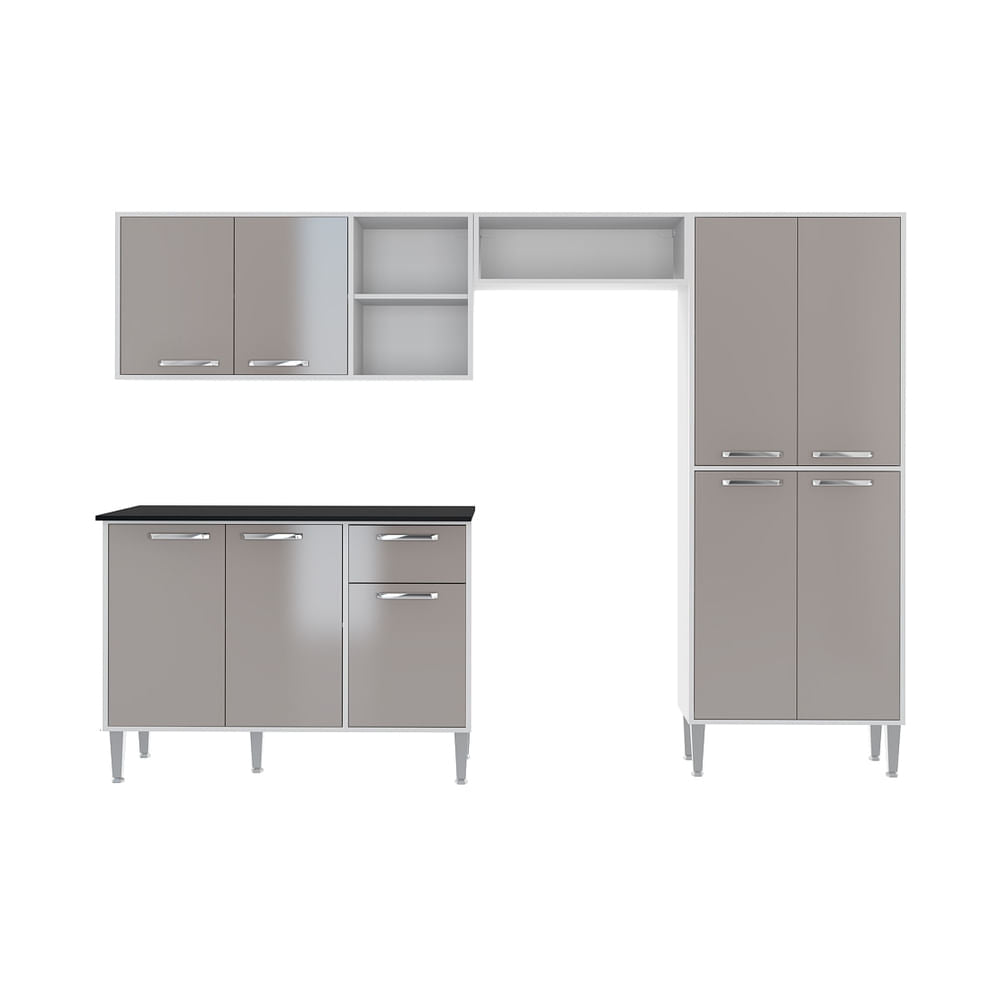 Armário De Cozinha Compacta Xangai Plus Multimóveis Branco/Fumê